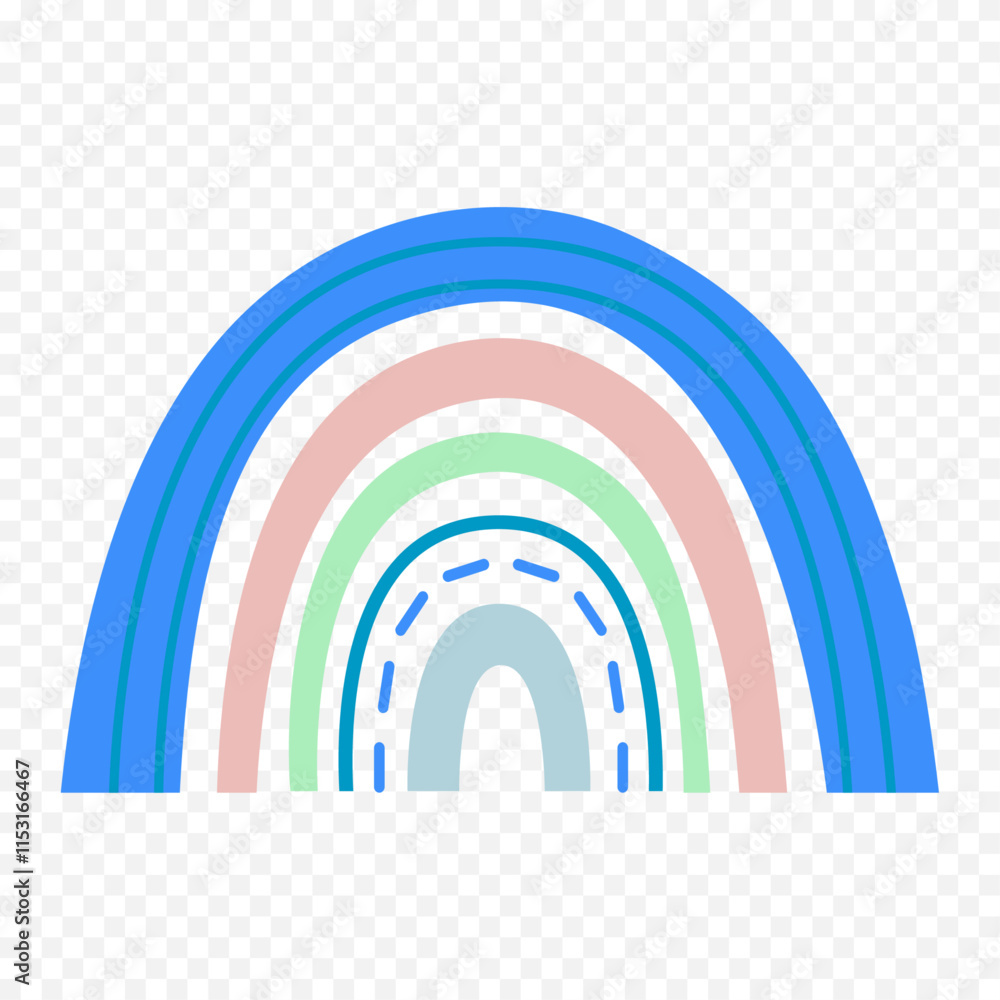 Fototapeta premium Hand drawn rainbow element. Boho rainbow hand drawn illustration
