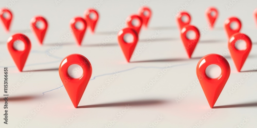 Red map pin is shown on a white background Red map pin is shown on a white background