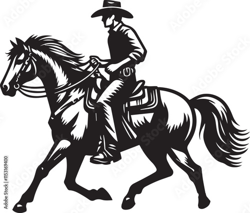 Horse riding, A man ride horse cute beautiful horse black vector