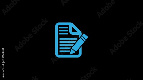 Check List Icon Animation Transparent 4K Video with Pen 