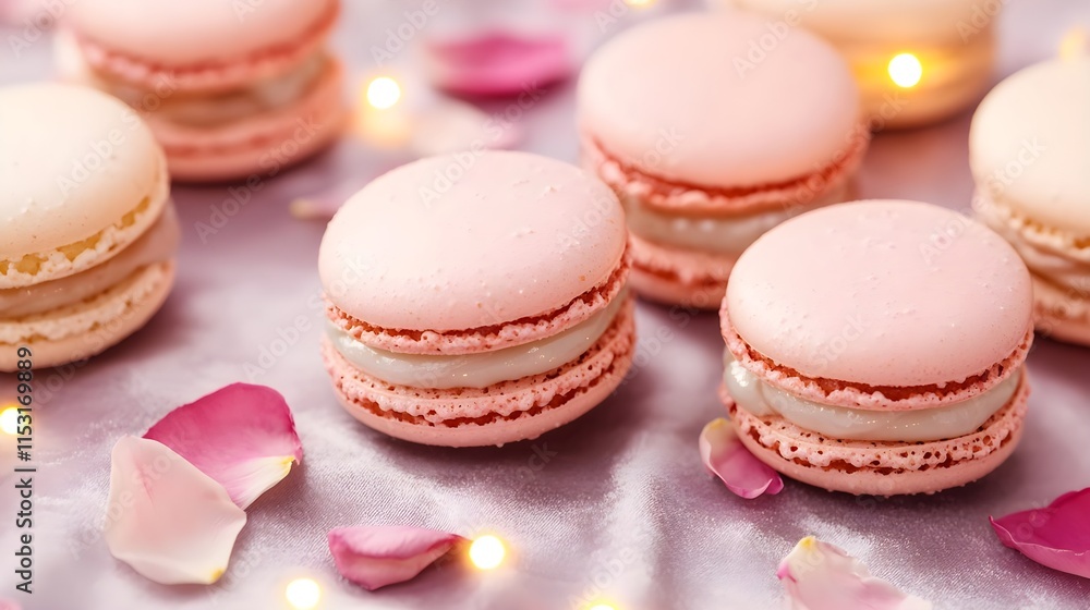 delicious pink macarons & rose petals - pastel colors delicious pink macarons & rose petals - pastel colors