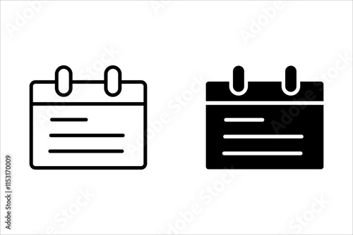 calendar schedule date icon sign vector on white background