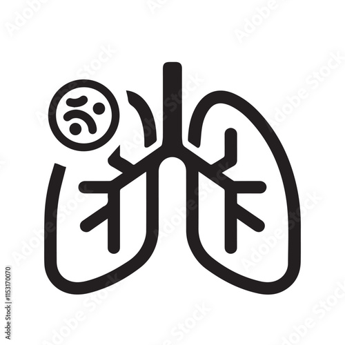 Human lung vector silhouette