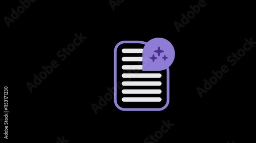 Structured summaries icon animation 4k transparent