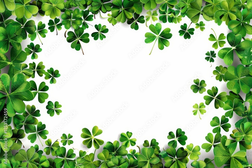 Shamrock Frame: Green Clover Leaf Border Shamrock Frame: Green Clover Leaf Border