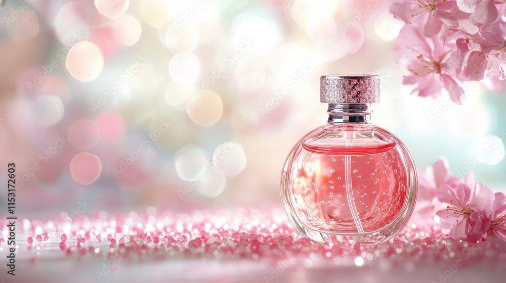 Perfume from the particles. Perfume and nail Polish consist of circles and dots. Perfume from the particles. Perfume and nail Polish consist of circles and dots.