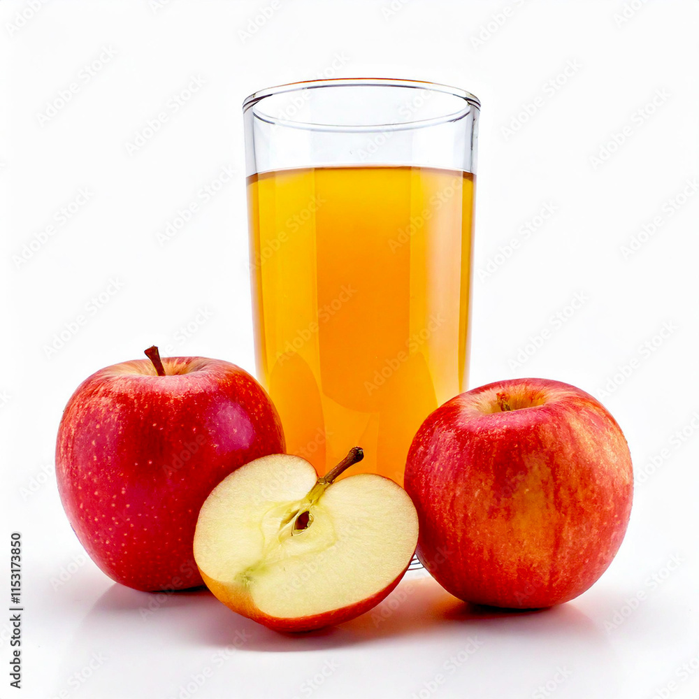 Glass of apple juice in white background Glass of apple juice in white background