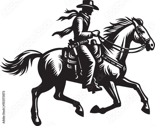 Wallpaper Mural Horse riding, A man ride horse cute beautiful horse black vector Torontodigital.ca