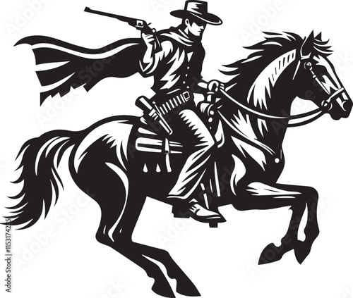Horse riding, A man ride horse cute beautiful horse black vector