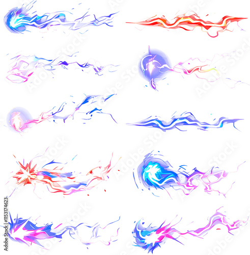 Dynamic electric energy effects in vibrant colors