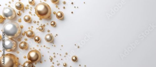 Wallpaper Mural Golden and Silver Christmas Ornament Baubles Torontodigital.ca