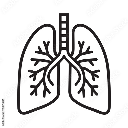 Human lung vector silhouette