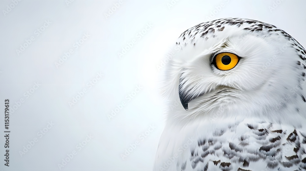 Obraz premium Majestic Snowy Owl Close Up Profile View