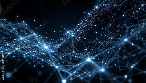 Abstract Network Connections Illuminated Nodes