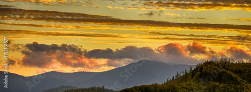 Wallpaper Mural The landscape of Carpathian Mountains in the sunny weather. Perfect weather condition in the autumn season Torontodigital.ca