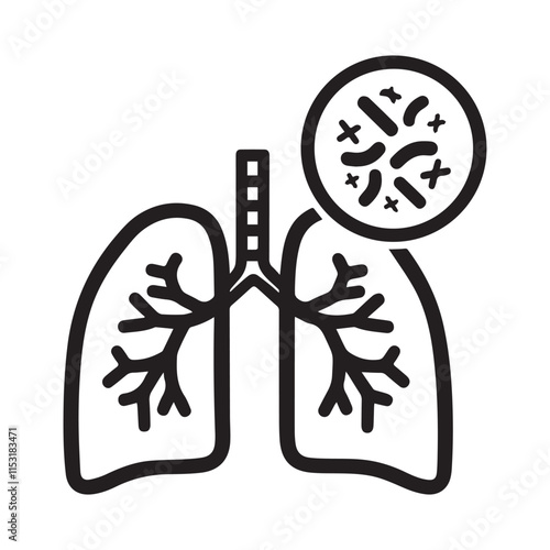 Human lung vector silhouette