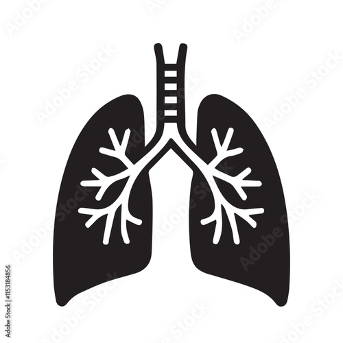 Human lung vector silhouette