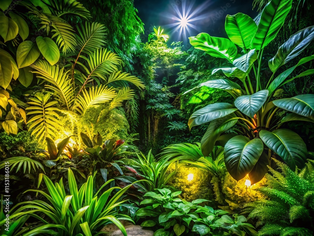 Fototapeta premium Low Light Eco-Friendly Green Energy: Sustainable Night Scene