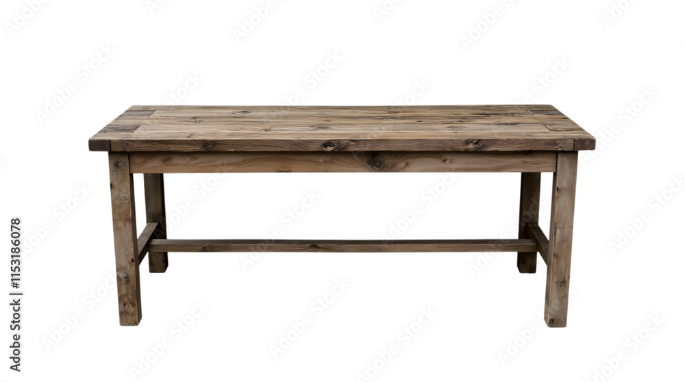 Old Wooden Table Isolated on a Transparent Background (PNG). Old Wooden Table Isolated on a Transparent Background (PNG).