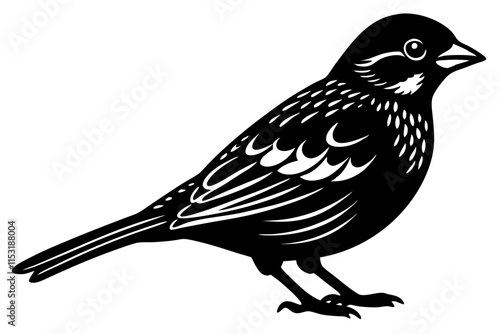 Sparrow silhouette vector illustration. Sparrow silhouette vector illustration captures the grace of this iconic bird in a striking, minimalist design perfect for graphic projects photo