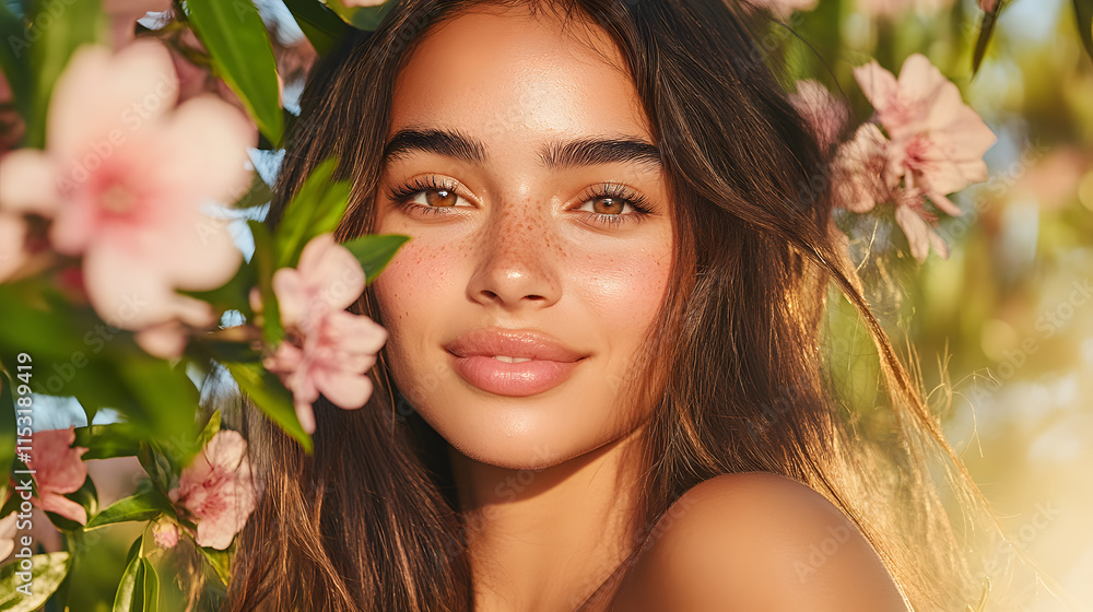 Fototapeta premium Luxury Anti-Aging Skincare, Innovative Cosmetic Designs Featuring Radiant Serums, Advanced Molecular Concepts, and Elegant Models