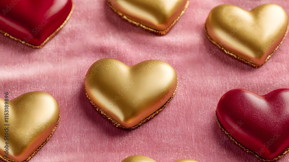 romantic gold & red heart candies - luxury & opulence romantic gold & red heart candies - luxury & opulence