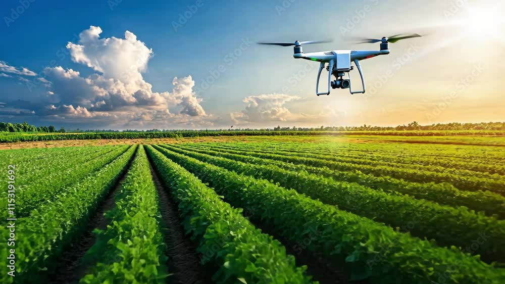 Plant protection drones in operation Plant protection drones in operation