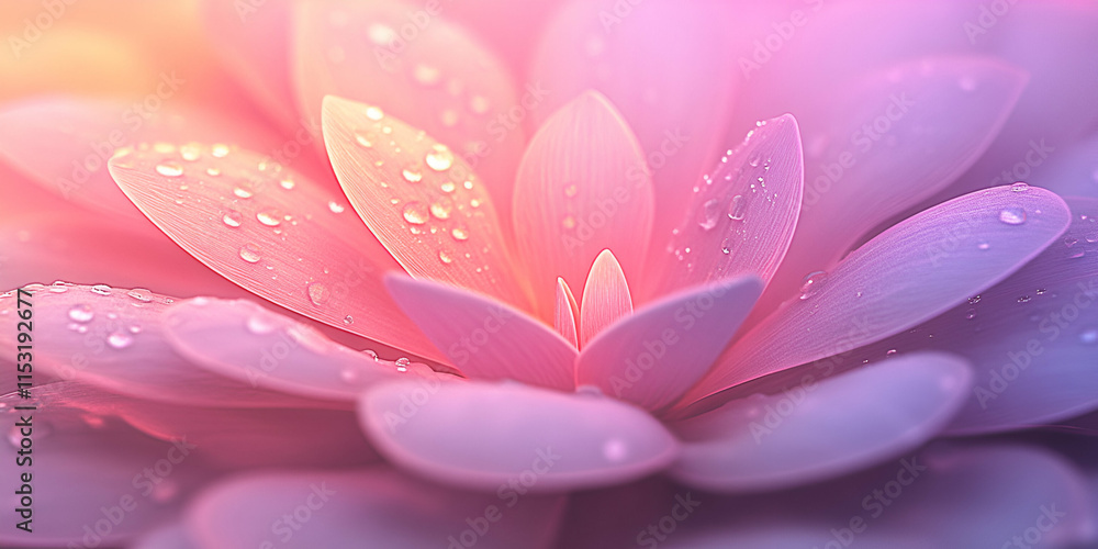 Pastel Flower Petals with Dew Drops: Soft Bloom's Radiance, Glowing Gently in the Light Pastel Flower Petals with Dew Drops: Soft Bloom's Radiance, Glowing Gently in the Light