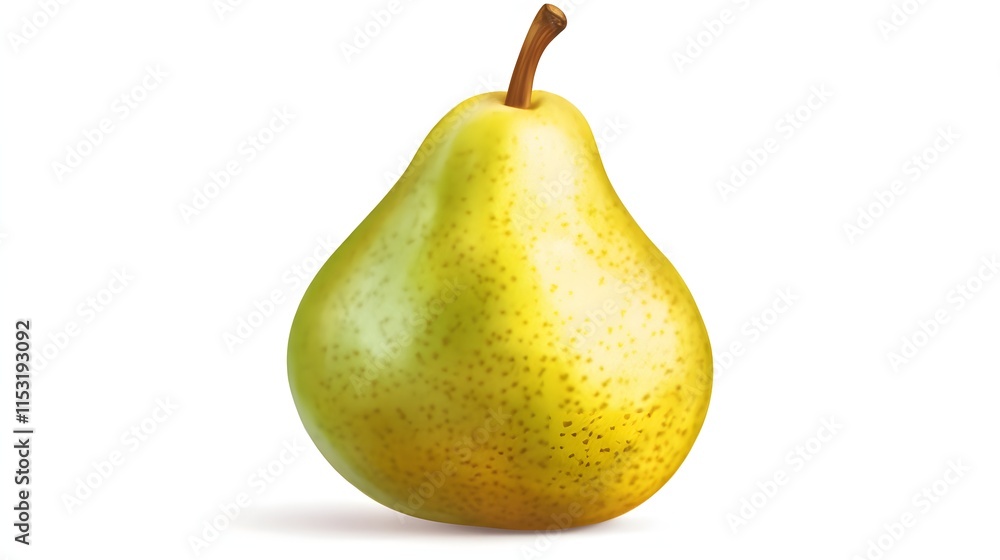 A single ripe yellow pear isolated on white A single ripe yellow pear isolated on white