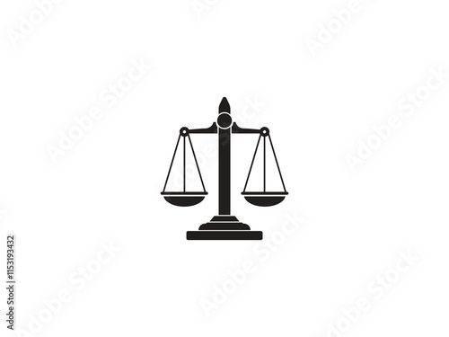 Scales of justice, notary, justice, lawyer icon or symbol vector on a white background