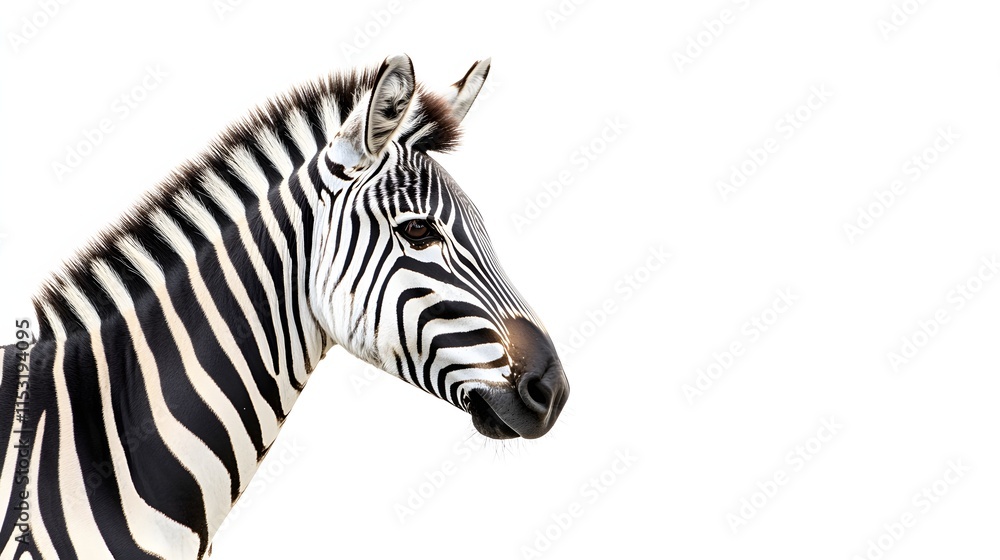 Profile View of a Majestic Zebra Head and Neck