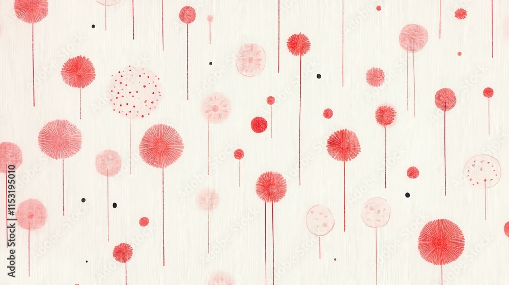 Abstract Red Floral Pattern On White Background Abstract Red Floral Pattern On White Background