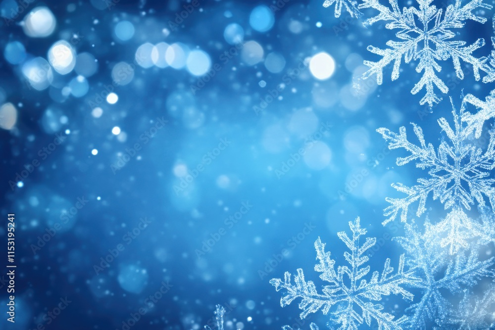 Elegant Blue Christmas Background with Snowflakes for Holiday Designs Elegant Blue Christmas Background with Snowflakes for Holiday Designs