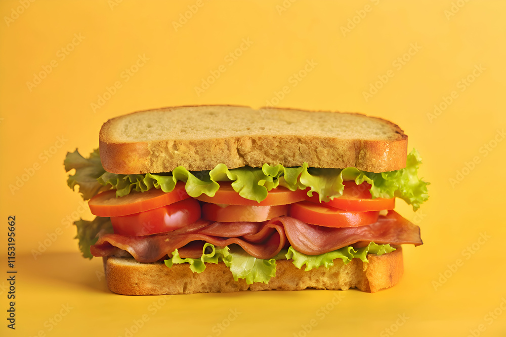 Classic Ham Sandwich with Tomato and Lettuce Classic Ham Sandwich with Tomato and Lettuce