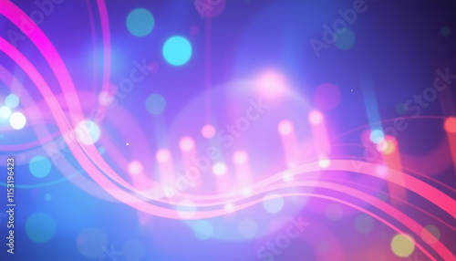 Abstract Color Spectrum of curves, lines and angles, diagonal stripes and concentric circles with bokeh effect