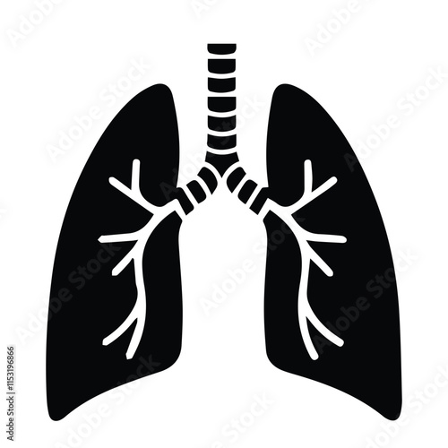 Human lung vector silhouette