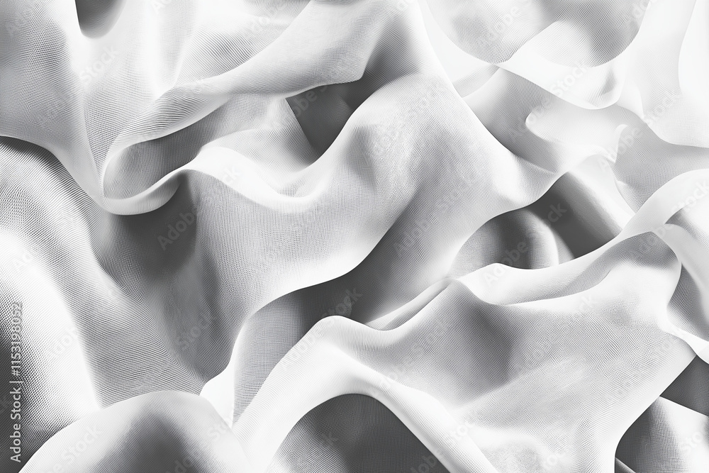 Obraz premium Monotone Illustration of Overlapping Digital Fabric