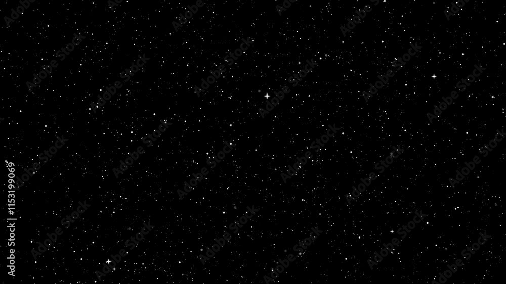 Space Background Loop Animation Video. Slow motion twinkling stars in outer space 4K motion graphic.
