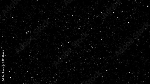 Space Background Loop Animation Video. Slow motion twinkling stars in outer space 4K motion graphic.