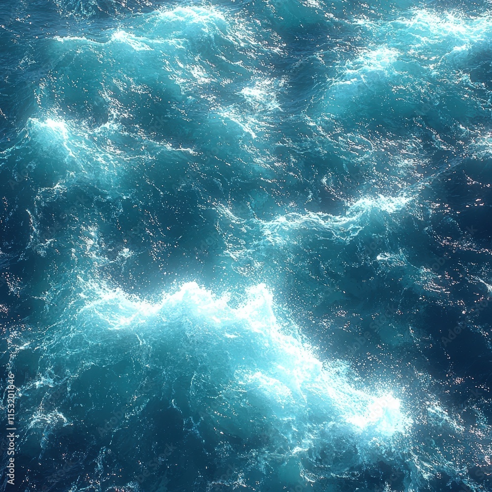 Fototapeta premium A vibrant view of the ocean waves, showcasing turquoise and deep blue hues, capturing the essence of nature's beauty and tranquility.