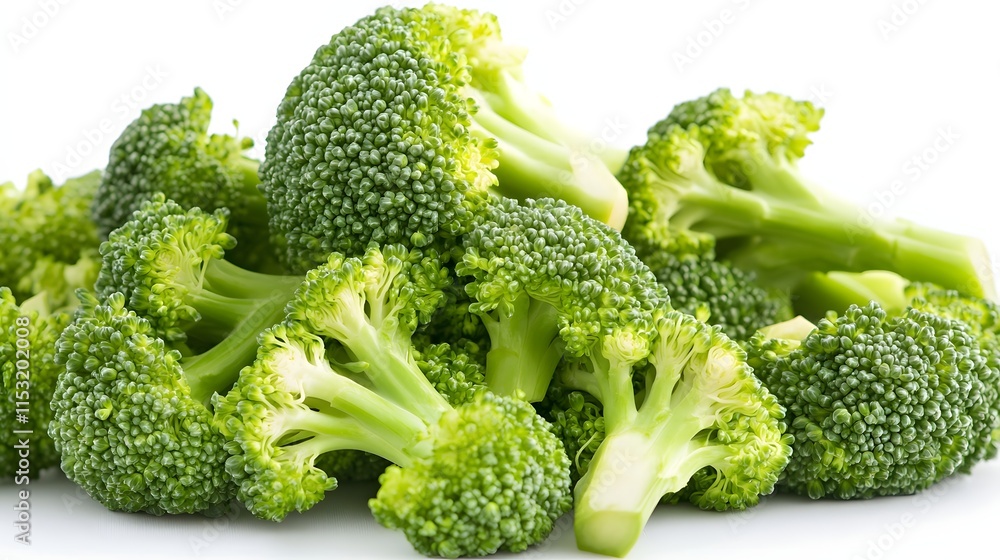Fresh Green Broccoli Florets Close Up Shot Fresh Green Broccoli Florets Close Up Shot