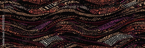 Seamless Linen Knit Textile Background with Colorful Geometric Patterns And Shapes