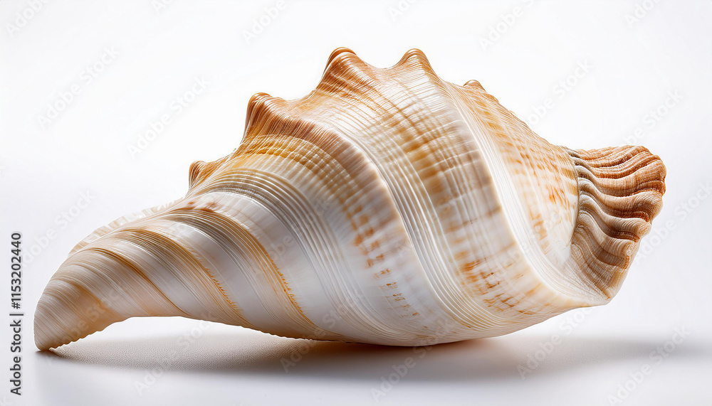 Large seashell isolated on white backdrop. Large seashell isolated on white backdrop.