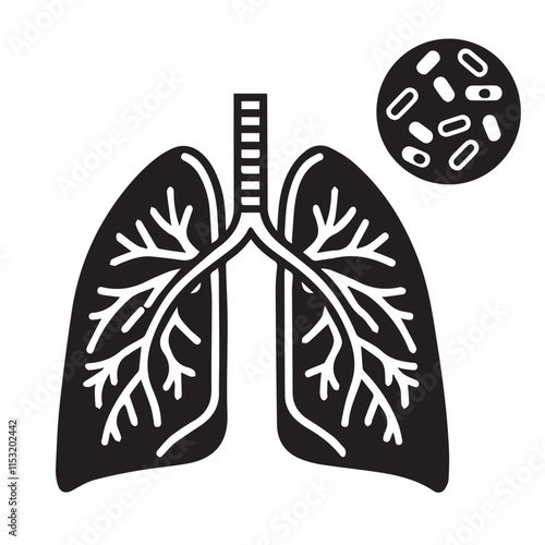 Human lung vector silhouette