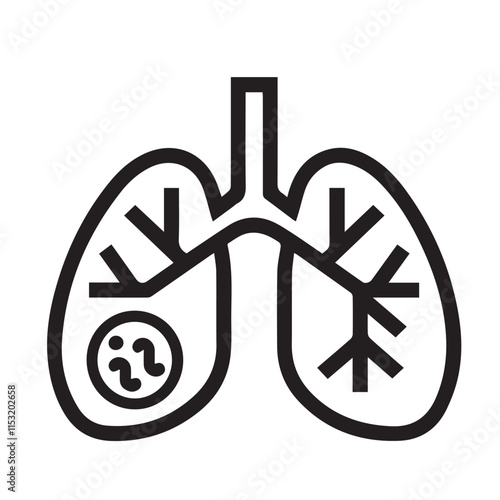 Human lung vector silhouette