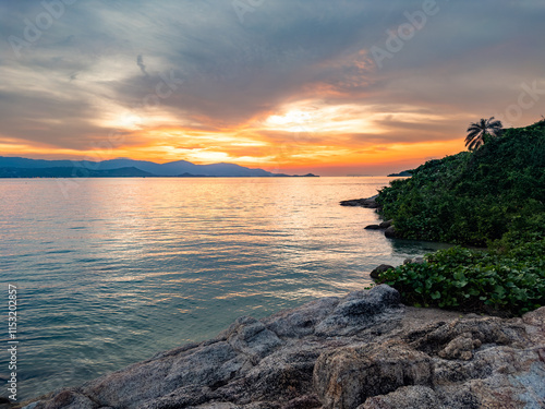 North Samui peninsula views with beach villas, in koh Samui, Thailand photo