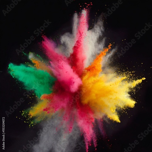 festival of colors, happy holi colourfully smoke and splash background photo