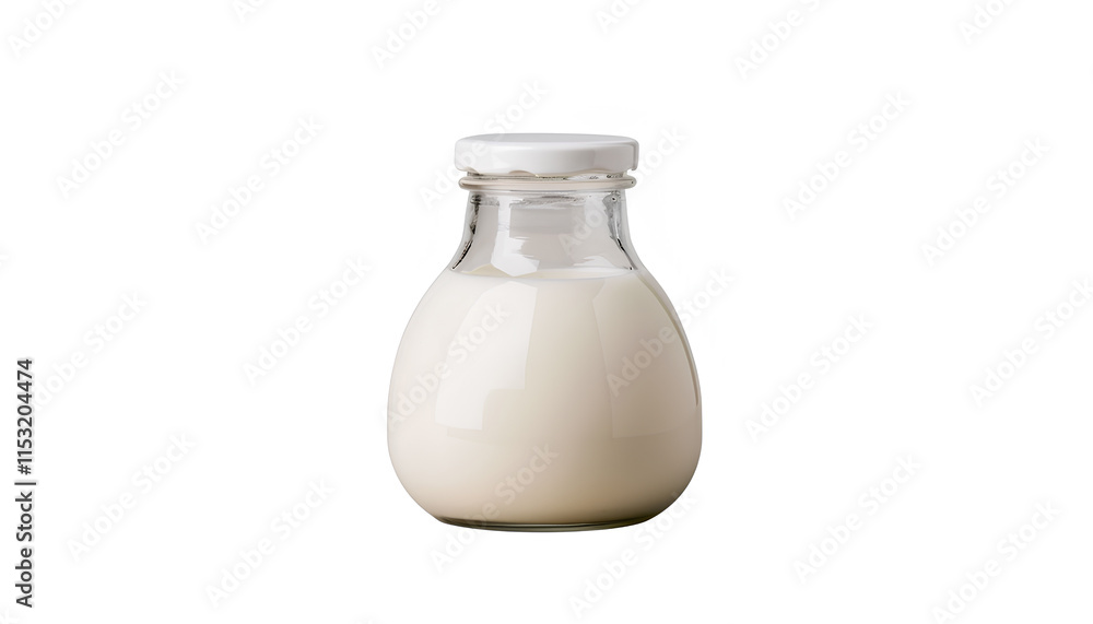 Milk in a glass bottle. Isolated milk on the table. Milk product Milk in a glass bottle. Isolated milk on the table. Milk product