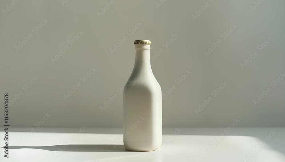 Milk in a glass bottle. Isolated milk on the table. Milk product Milk in a glass bottle. Isolated milk on the table. Milk product