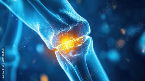 MRI scan showing cartilage regeneration in a damaged joint